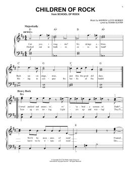 page one of Children Of Rock (from School of Rock: The Musical) (Easy Piano)