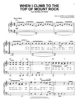 page one of When I Climb To The Top Of Mount Rock (from School of Rock: The Musical) (Easy Piano)