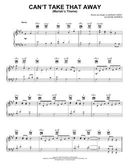 page one of Can't Take That Away (Mariah's Theme) (Piano, Vocal & Guitar Chords (Right-Hand Melody))