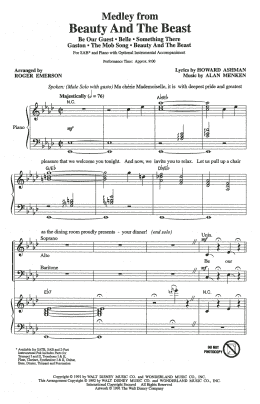 page one of Beauty And The Beast (Medley) (arr. Roger Emerson) (SAB Choir)
