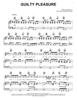 page one of Guilty Pleasure (Piano, Vocal & Guitar Chords (Right-Hand Melody))