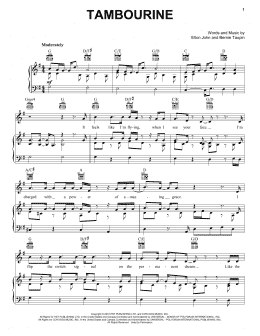 page one of Tambourine (Piano, Vocal & Guitar Chords (Right-Hand Melody))