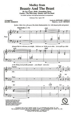 page one of Beauty And The Beast (Medley) (arr. Roger Emerson) (SATB Choir)