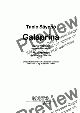 page one of Galaprina (piano quartet)