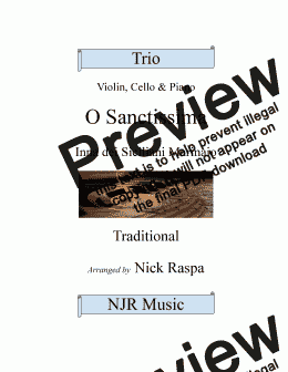 page one of O Sanctissima - Piano Trio