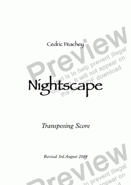 page one of Nightscape - for chamber orchestra