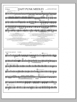 page one of Daft Punk Medley - F Horn (Marching Band)