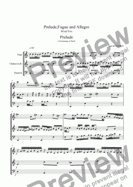 page one of Prelude,Fugue And Allegro. Part 1-Prelude