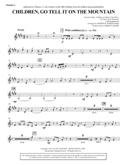 page one of Children, Go Tell It on the Mountain - Bb Clarinet 2 (Choir Instrumental Pak)