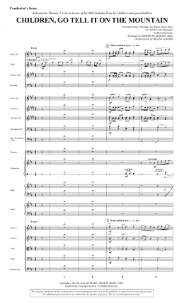 page one of Children, Go Tell It on the Mountain - Full Score (Choir Instrumental Pak)