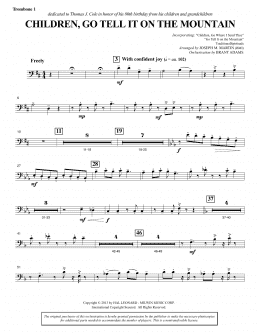 page one of Children, Go Tell It on the Mountain - Trombone 1 (Choir Instrumental Pak)