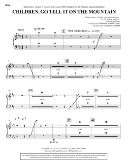 page one of Children, Go Tell It on the Mountain - Harp (Choir Instrumental Pak)