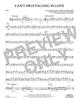page one of Can't Help Falling in Love - Bass (Orchestra)