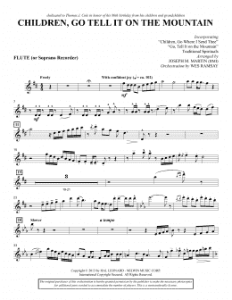 page one of Children, Go Tell It on the Mountain - Flute/Soprano Recorder (Choir Instrumental Pak)