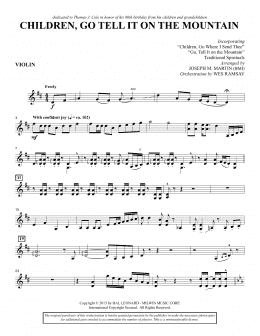 page one of Children, Go Tell It on the Mountain - Violin (Choir Instrumental Pak)