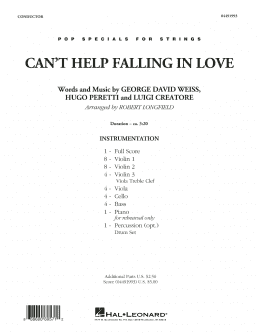 page one of Can't Help Falling in Love - Conductor Score (Full Score) (Orchestra)