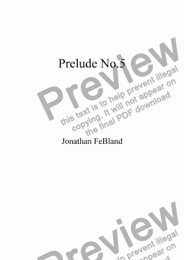 page one of Prelude No.5