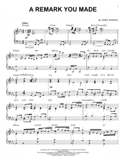 page one of A Remark You Made (Piano Solo)
