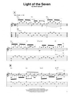 page one of Light Of The Seven (from Game of Thrones) (Solo Guitar)