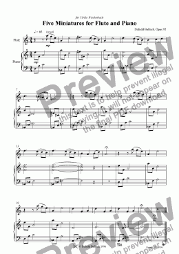 page one of 5 Miniatures for Flute and Piano 1