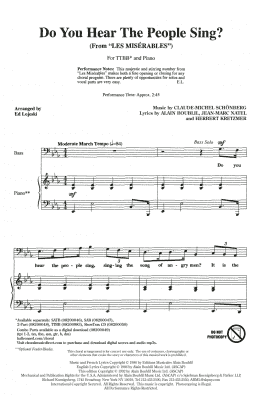 page one of Do You Hear The People Sing? (from Les Miserables) (arr. Ed Lojeski) (TTBB Choir)