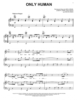 page one of Only Human (Piano, Vocal & Guitar Chords (Right-Hand Melody))