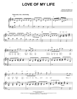 page one of Love Of My Life (Piano & Vocal)