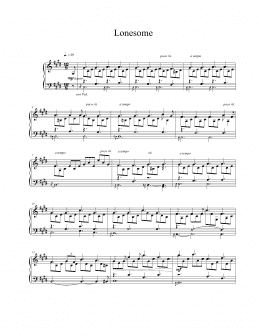 page one of Lonesome (Piano Solo)