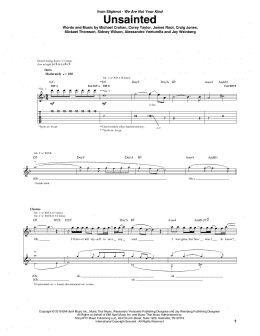 page one of Unsainted (Guitar Tab)