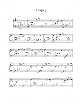 page one of Longing (Piano Solo)