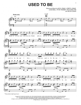 page one of Used To Be (Piano, Vocal & Guitar Chords (Right-Hand Melody))