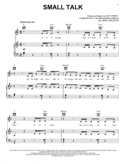 page one of Small Talk (Piano, Vocal & Guitar Chords (Right-Hand Melody))