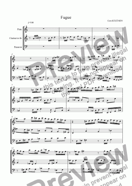 page one of Prelude,Fugue And Allegro. Part 2- Fugue