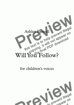 page one of Will You Follow?