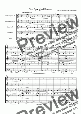 page one of The Star Spangled Banner (brass quintet)