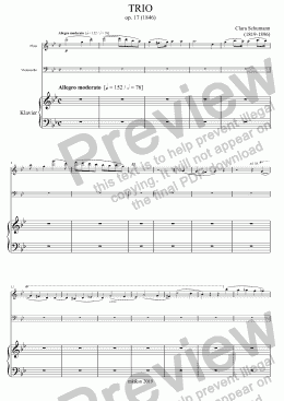 page one of Schumann, Clara, Trio op. 17 – Flöte (anstelle Violine)