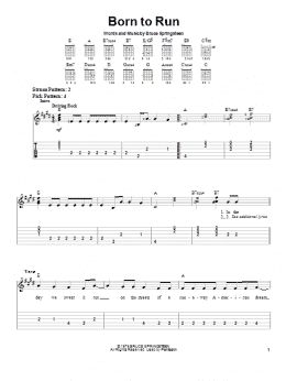 page one of Born To Run (Easy Guitar Tab)