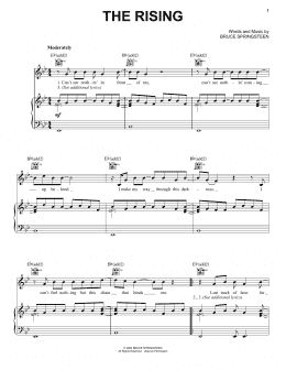 page one of The Rising (Piano, Vocal & Guitar Chords (Right-Hand Melody))