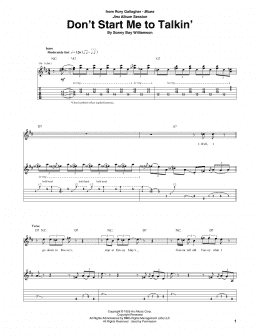 page one of Don't Start Me To Talkin' (Guitar Tab)