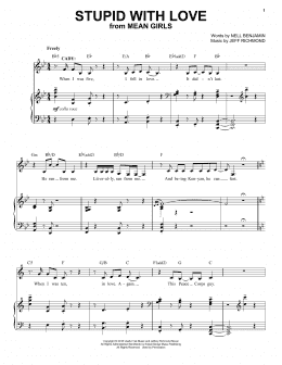 page one of Stupid With Love (from Mean Girls: The Broadway Musical) (Piano & Vocal)