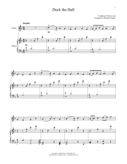 page one of Deck The Hall (Violin and Piano)