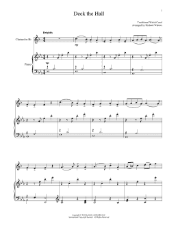 page one of Deck The Hall (Clarinet and Piano)