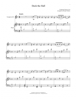 page one of Deck The Hall (Trumpet and Piano)