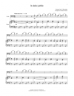page one of In Dulci Jubilo (Cello and Piano)