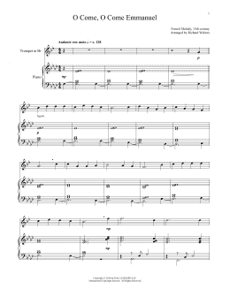 page one of O Come, O Come, Emmanuel (Trumpet and Piano)