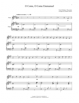 page one of O Come, O Come, Emmanuel (Flute and Piano)