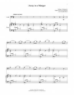 page one of Away In A Manger (Cello and Piano)
