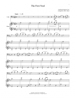 page one of The First Noel (Cello and Piano)