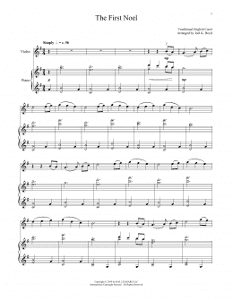 page one of The First Noel (Violin and Piano)