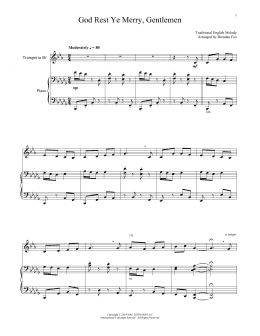 page one of God Rest Ye Merry, Gentlemen (Trumpet and Piano)